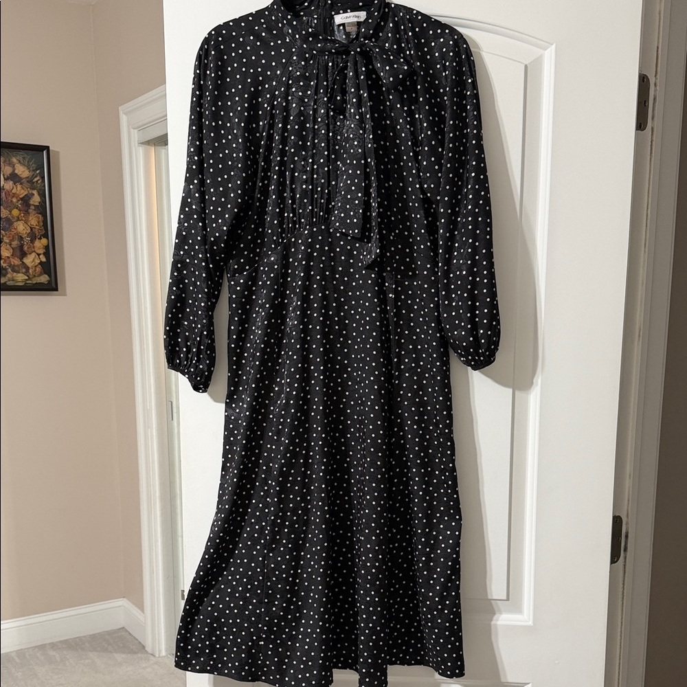Calvin Klein Black Dress with White Dots